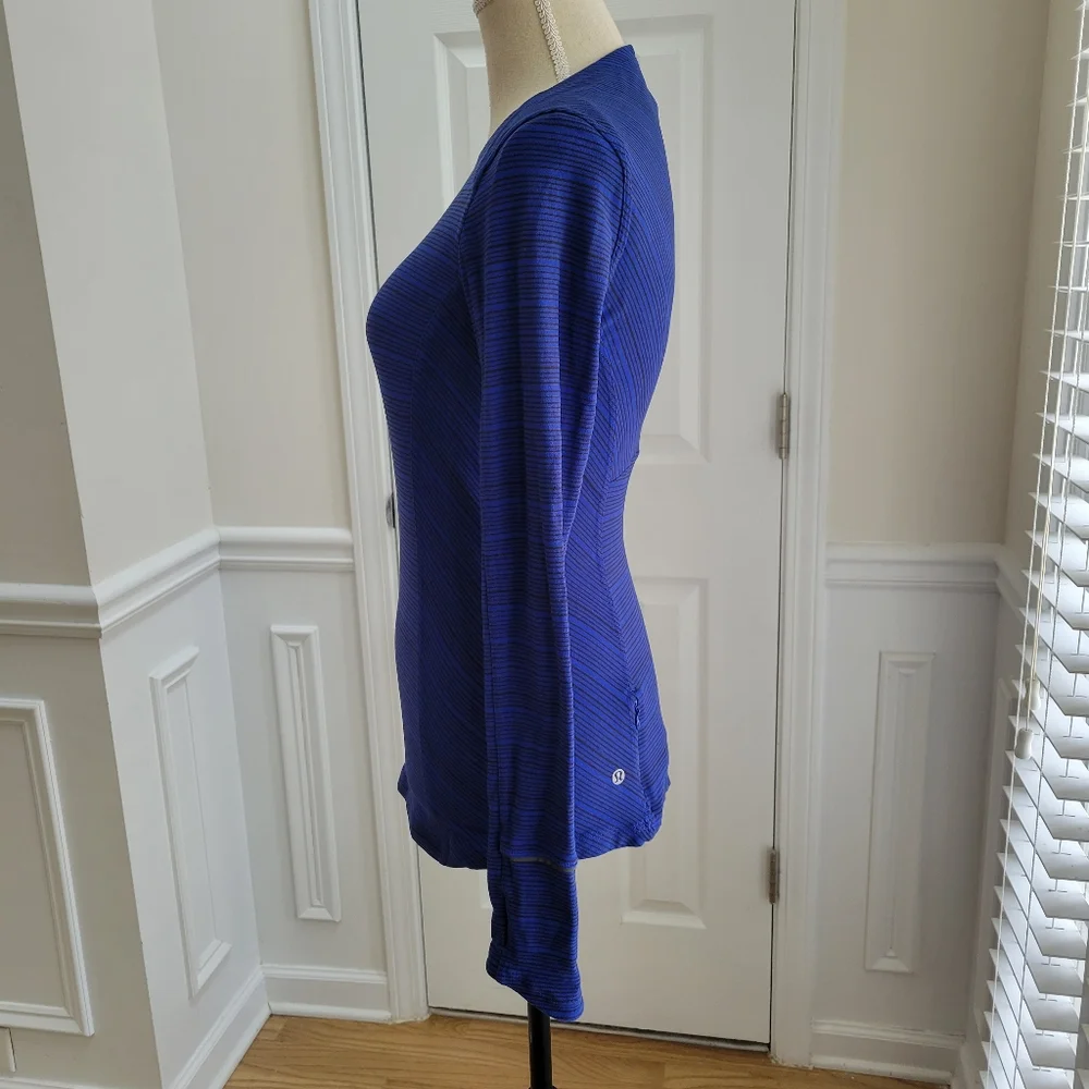 Lululemon‎ Kanto Catch Me Striped Long Sleeve Blouse Rulu Fabric